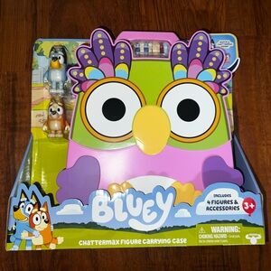 Chattermax Figure Case, Includes Bluey, Bingo, Muffin and Chattermax, NEW